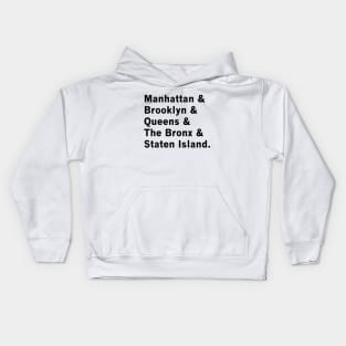 5 Boroughs of NYC Kids Hoodie